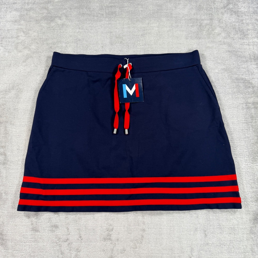 Movetes Womens Medium Blue Striped Hollis Skirt Active Golf Mini NWT